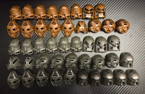Lego Bionicle Gold & Silver Kanohi Mask Lot Mix & Match or Buy All! 45 in Total