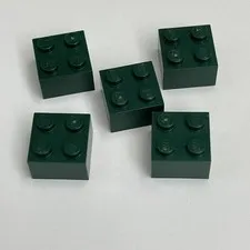 Lego 3003 Dark Green Replacement Add-on Pieces Parts Lot of 5
