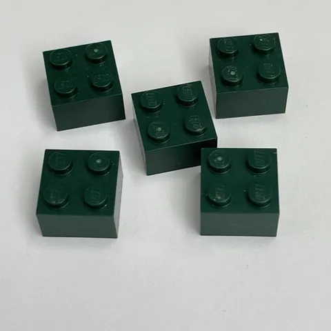 Lego 3003 Dark Green Replacement Add-on Pieces Parts Lot of 5