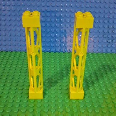 LEGO  Lime Green Support 2x2x10 Girder Triangular Vertical.  Lot 2pcs