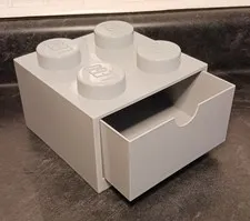 LEGO Desk Drawer Stackable Storage with 4 Knobs, in Gray [READ DESCRIPTION]