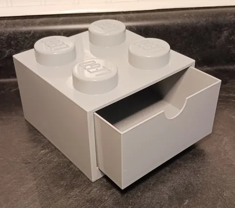LEGO Desk Drawer Stackable Storage with 4 Knobs, in Gray [READ DESCRIPTION]