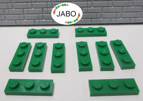 (J7/3/5) LEGO 10 x 3623 Flat Plate 1x3 Green