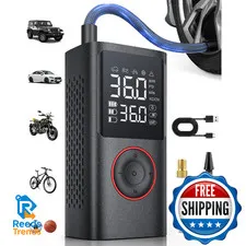 Powools Tire Inflator Portable Air Compressor 150 Psi Cordless Bike Pump Air