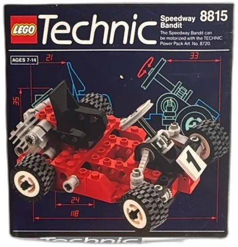 LEGO Technic Speedway Bandit 8815 Sealed 1991 Vintage Box 77 Pieces