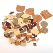 LEGO Parts - Bulk Pieces Tan, Dark Tan, Medium Nougat - QTY  96 pc (5.3 oz)