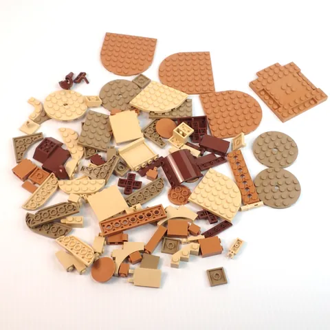 LEGO Parts - Bulk Pieces Tan, Dark Tan, Medium Nougat - QTY  96 pc (5.3 oz)