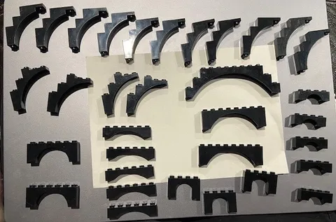 LEGO  93 Assorted Arches Black, Gray, Yellow, Red, White, Brown
