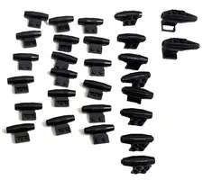 LEGO Black Micro Jet Engine Parts Lot - 21x Smooth Engines 98302 7x Ribbed Turbi