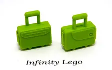 2 LEGO Lime Minifigure Large Suitcases / Businessman Handbag (37178) - 2 Pieces
