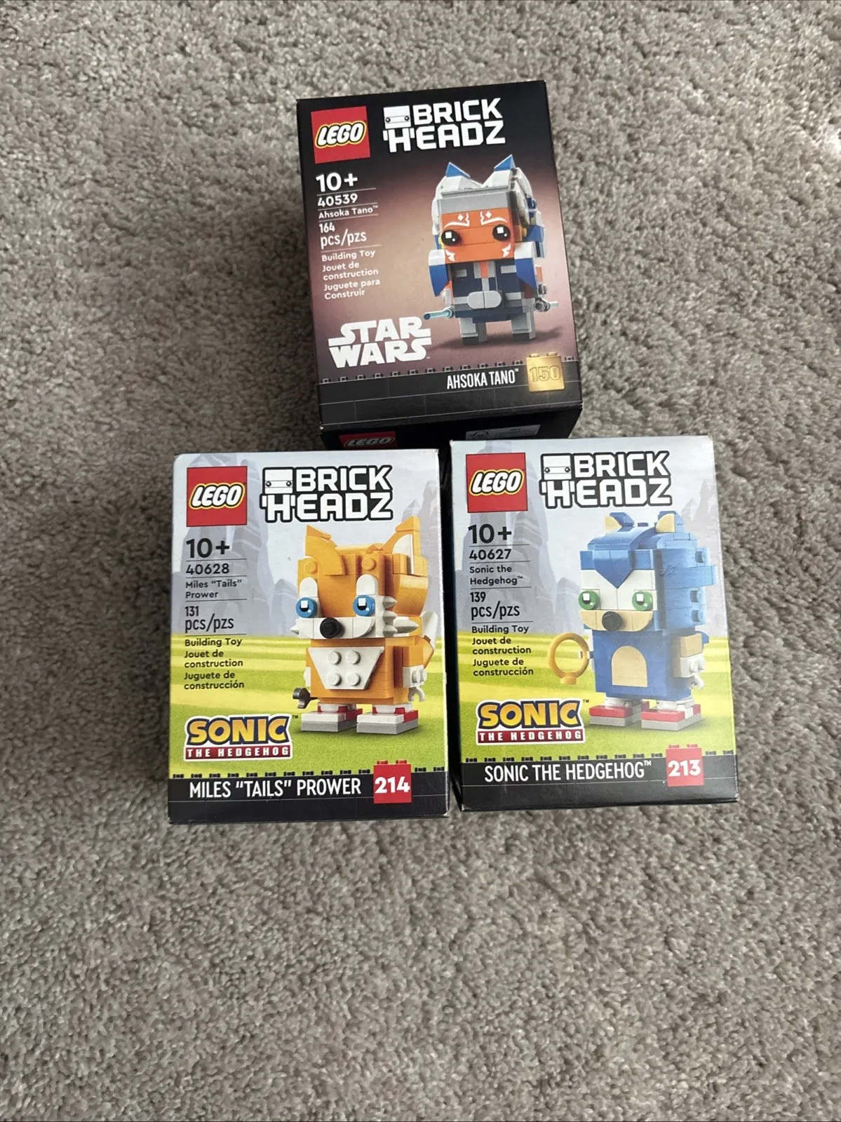 LEGO Brickheadz Sonic Set 40627 Tails Knuckles and Ahsoka Tano New Sealed