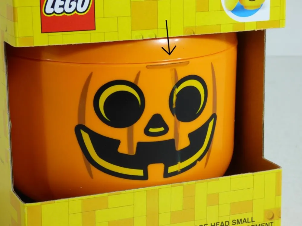 LEGO Storage Products: 40311729 Small Head Orange - Pumpkin NEW *Damaged*