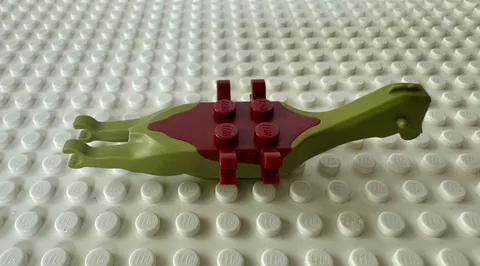 LEGO Dinosaur Body Pteranodon, 4 Studs, 6 Clips with Fixed Dark Red Top 98085c03