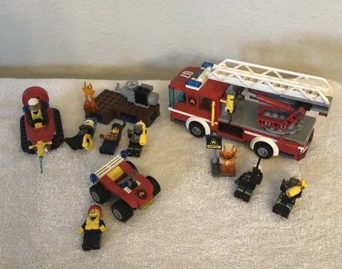 LEGO City Fire (LOT) Ladder Truck 60107, Fire Started Set 60106 And All Terrain