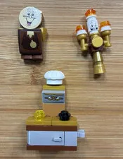 Lego Disney Castle Beauty Beast Minifigure Lot Chef Bouche Lumiere Cogsworth