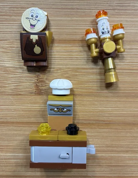 Lego Disney Castle Beauty Beast Minifigure Lot Chef Bouche Lumiere Cogsworth