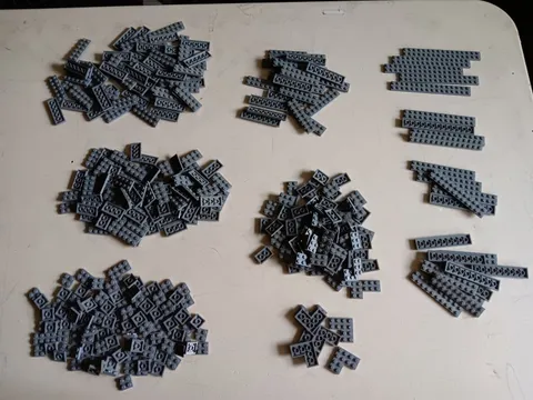 LEGO LOT 430 DARK BLUISH GRAY PLATES 2X2 2X3 2X4 2X6 2X8 2X10 2X12 2X14 2X16 4X4