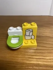Lego Duplo Lime Bathroom Toilet & Toilet Paper For House