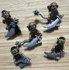 LEGO Lord of the Rings Orc Minifigures Lot w/ Weapons & 2 Wargs w/ Saddles