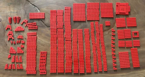 LEGO Lot 235 Red Plates Tiles Wedges Mixed Parts Pieces Bulk Genuine
