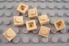 LEGO Lot of 8 Tan 1x1 Plate Building Parts and Pieces