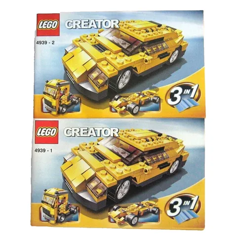 2 LEGO Creator 3 in 1 #4939 Cool Cars Instruction Booklets Manual Only