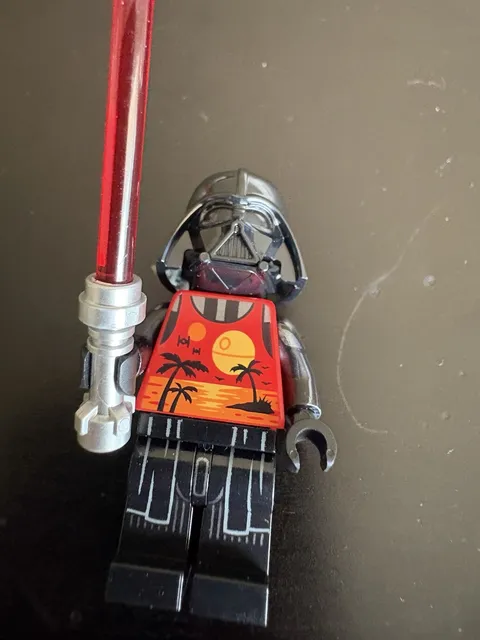 LEGO Star Wars Darth Vader Vacation Shirt Minifigure w/helmet, and cape.