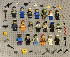 LEGO Minifigures Lot 20 People Police Fireman City Guys Men Girl Town Monster