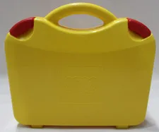 LEGO Carrying Case Yellow Hard Plastic Storage Box Handle Dividers Minifigures