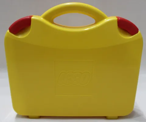 LEGO Carrying Case Yellow Hard Plastic Storage Box Handle Dividers Minifigures