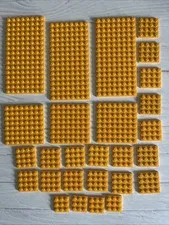 LEGO BRIGHT LIGHT ORANGE LOT 27 PCS 4X4 8X8 8X16 BASE PLATE VARIETY