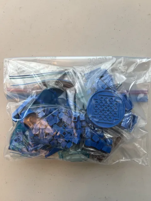 Lego Blue And Brown Pieces 0.5lb Bulk Lot