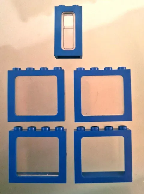LEGO Window Train 1x4x3 - 1x2x3 (60593- 6556) Blue