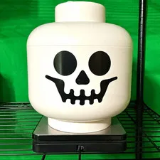 LEGO Storage Head Skeleton Skull Face Container, Stackable, 10 inch