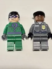 LEGO Minifigure Riddler & Arkham Security Guard 2006 7785 100% Original