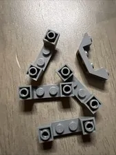 LEGO 32802 Dark Bluish Gray Slope, Inverted 45 4 x 1 Double x5