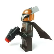 LEGO® Minifigure Mandalorian Tribe Warrior Male Brown Cape Orange Helmet sw1079