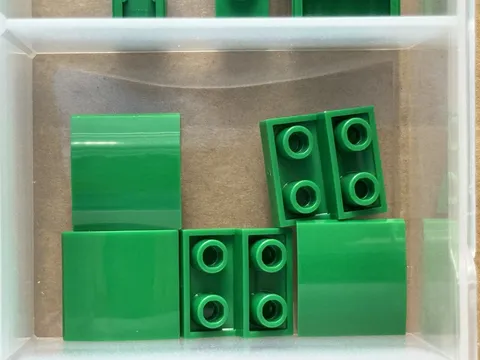 LEGO Parts - Green Slope, Curved 2 x 2 x 2/3 Inverted - No 32803 - QTY 5