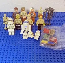 12 Lego Minifigures Lot Star Wars Luke Anakin Stormtrooper Yoda Obi Wan R2D2