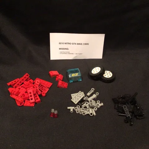 Vintage LEGO TECHNIC Set 8210 Nitro GTX Bike (1995) - NOT COMPLETE