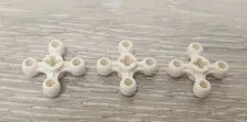 Lego 32072 49135 White Technic Gear Knob Cog Wheel with Axle Hole Lot Of 3