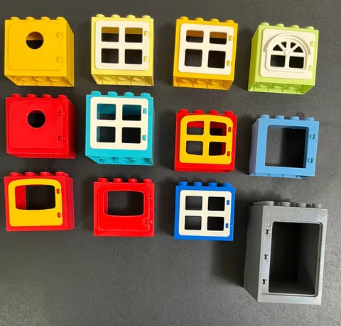 LEGO and LEGO Duplo 11 Windows Doors; Various Sizes and Colors