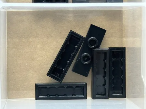 LEGO Parts - Black Plate 1 x 3 with 2 Studs (Double Jumper) - No 34103 - QTY 5