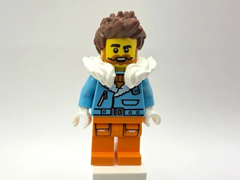 LEGO CITY Part cty1612 - Arctic Explorer Captain, male, med azure coat w/ fur