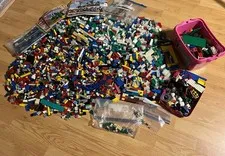 Lot of 14 lbs Lego® Building Blocks Parts & Pieces and Mini Figs Inst Books READ