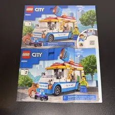 Lego City Ice Cream Truck Instruction Manual 60253  ONLY 1-2( No box, No Bricks)