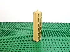 2002 LEGO Tan Support 2 x 2 x 8 w Channels Top Peg Lattice 2 Sides 1376 #30646a
