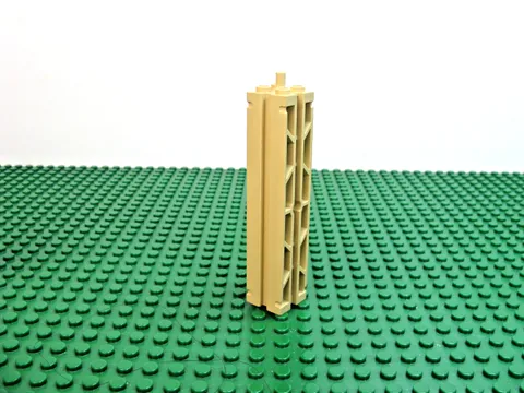 2002 LEGO Tan Support 2 x 2 x 8 w Channels Top Peg Lattice 2 Sides 1376 #30646a