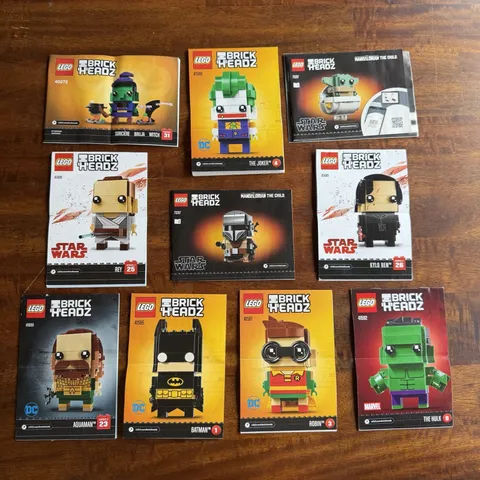 Lot Of 10  LEGO Brick Headz Manuals Only Instructions The Child Kilo Ren