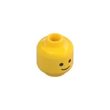 Lego Accessories - Yellow Minifigure Head Standard Black Eyes Grin Smile - New
